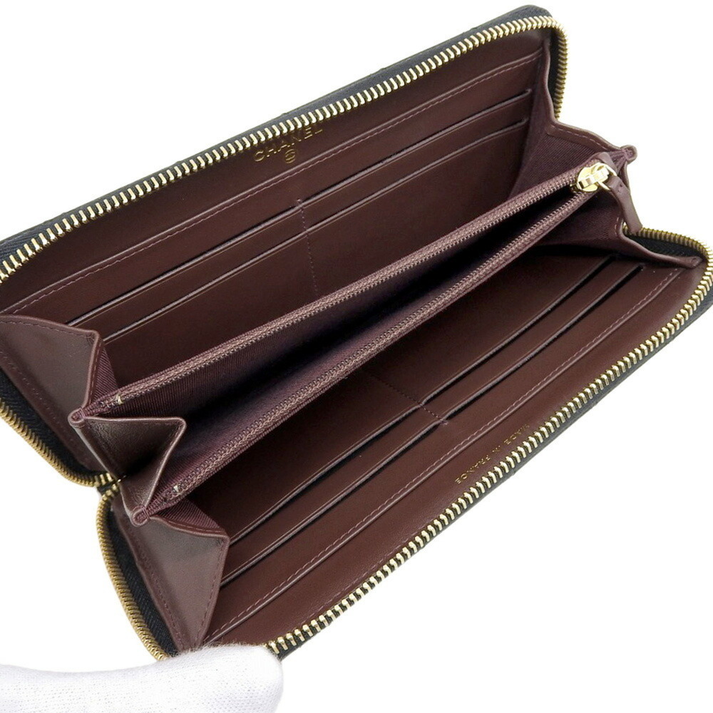 CHANEL Authentic Black Caviar Leather Logo Wallet - Picture 3 of 9
